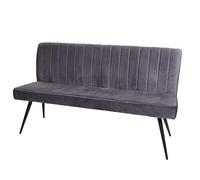 HWC-K16 - Banco de comedor tapizado con respaldo de terciopelo (160 cm), color gris oscuro