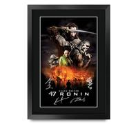 HWC Trading 47 Ronin (2013) Keanu Reeves Los Regalos Imprimieron El Cartel Firmaron La Imagen Del Autógrafo Para Los Fans De La Memorabilia De La Película - A3 Enmarcado