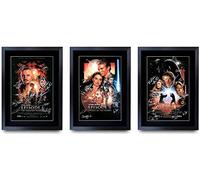 HWC Trading A3 Vie Star Wars Prequel Trilogy Poster El Elenco Colección De Firmado Autógrafos Impreso Portman, Mcgregor, Christensen Impresión Marco De Foto