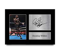 HWC Trading A4 Deontay Wilder Gifts - Póster impreso con autógrafo para aficionados al boxeo (tamaño A4)