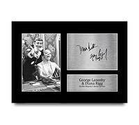 HWC Trading A4 George Lazenby & Diana Rigg James Bond On Her Majesty's Secret Service Los Regalos Imprimieron La Imagen Firmada Del Autógrafo Para Los Fans De La Memorabilia De La Película