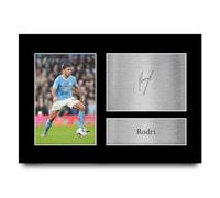 HWC Trading A4 Rodri Manchester City Regalos Impresos Imagen De Autógrafo Firmado Para Los Aficionados Al Fútbol Y Partidarios - A4