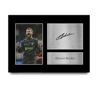 HWC Trading Alisson Becker A4 Sin Marco Regalo De Visualización De Fotos De Impresión De Imagen Impresa Autógrafo Firmado Por Liverpool Los Aficionados Al Fútbol