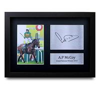 HWC Trading Ap Mccoy A4 Enmarcado Regalo De Visualización De Fotos De Impresión De Imagen Impresa Autógrafo Firmado Por Grand National Aficionados A Las Carreras De Caballos