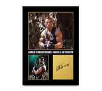 HWC Trading Arnold Schwarzenegger Predator Major Alan Schaefer Los Regalos Imprimieron La Imagen Firmada Del Autógrafo Para Los Fans De La Memorabilia De La Película - A4 Solo Impresión (ID-005836)