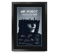 HWC Trading Artículos De Regalo De A3 P Mr Robot Rami Malek Impreso Autógrafos De Imágenes Para Los Entusiastas De La Tv Con Autógrafo - A3 Enmarcados