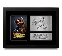 HWC Trading Back To The Future A4 Enmarcado Regalo De Visualización De Fotos De Impresión De Imagen Impresa Autógrafo Firmado Por Michael J Fox Christopher Lloyd Los Aficionados Al Cine