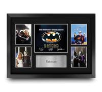 HWC Trading Batman Keaton Los Regalos Imprimieron La Exhibición Firmada De La Presentación Del Autógrafo Para Los Fans De Los Recuerdos De La Película - A3 Enmarcado