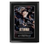 HWC Trading Better Man Robbie Williams Robbie Williams Los Regalos Imprimieron El Cartel Firmaron La Imagen Del Autógrafo Para Los Fans De La Memorabilia De La Película - A3 Enmarcado