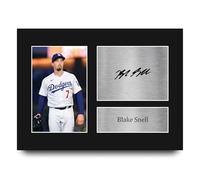 HWC Trading Blake Snell Los Angeles Dodgers Los Regalos Imprimieron La Imagen Firmada Del Autógrafo Para Los Fans De Los Recuerdos Del Béisbol - A4