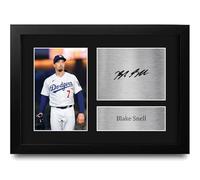 HWC Trading Blake Snell Los Angeles Dodgers Los Regalos Imprimieron La Imagen Firmada Del Autógrafo Para Los Fans De Los Recuerdos Del Béisbol - A4 Enmarcado