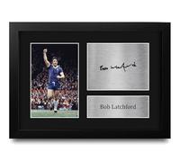 HWC Trading Bob Latchford Everton Regalos Impresos Imagen De Autógrafo Firmado Para Los Aficionados Al Fútbol Y Partidarios - A4 Enmarcado
