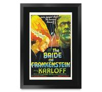 HWC Trading Bride of Frankenstein 1935 Boris Karloff Los Regalos Imprimieron El Cartel Firmaron La Imagen Del Autógrafo Para Los Fans De La Memorabilia De La Película - A3 Enmarcado (ID-009923)
