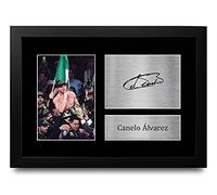 HWC Trading Canelo Alvarez A4 Enmarcado Regalo De Visualización De Fotos De Impresión De Imagen Impresa Autógrafo Firmado Por Los Fanáticos Del Boxeo