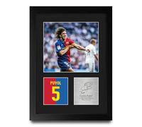 HWC Trading Carles Puyol Barcelona Regalos Impresos Imagen De Autógrafo Firmado Para Los Aficionados Al Fútbol Y Partidarios - A4 Retrato Enmarcado
