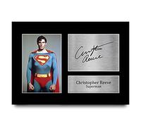 HWC Trading Christopher Reeve A4 Sin Marco Regalo De Visualización De Fotos De Impresión De Imagen Impresa Autógrafo Firmado Por Superman Los Aficionados Al Cine