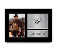HWC Trading Clint Eastwood A4 Sin Marco Regalo De Visualización De Fotos De Impresión De Imagen Impresa Autógrafo Firmado Por The Good, The Bad & The Ugly Los Aficionados Al Cine