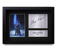 HWC Trading Daisy Ridley A4 Enmarcado Regalo De Visualización De Fotos De Impresión De Imagen Impresa Autógrafo Firmado Por Star Wars Rey Los Aficionados Al Cine