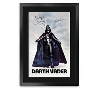 HWC Trading Darth Vader Star Wars Dave Prowse & James Earl Jones Los Regalos Imprimieron La Imagen Firmada Del Autógrafo Para Los Fans De La Memorabilia De La Película - A3 Enmarcado (ID-006171)