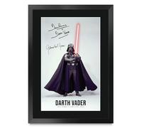 HWC Trading Darth Vader Star Wars Dave Prowse & James Earl Jones Los Regalos Imprimieron La Imagen Firmada Del Autógrafo Para Los Fans De La Memorabilia De La Película - A3 Enmarcado (ID-006173)