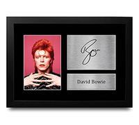 HWC Trading David Bowie A4 Enmarcado Regalo De Visualización De Fotos De Impresión De Imagen Impresa Autógrafo Firmado Por Ziggy Stardust Glam Rock Aficionados A La Música