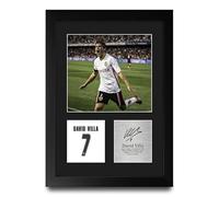 HWC Trading David Villa Valencia Regalos Impresos Imagen De Autógrafo Firmado Para Los Aficionados Al Fútbol Y Partidarios - A4 Retrato Enmarcado