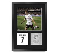 HWC Trading David Villa Valencia Regalos Impresos Imagen De Autógrafo Firmado Para Los Aficionados Al Fútbol Y Partidarios - A3 Retrato Enmarcado