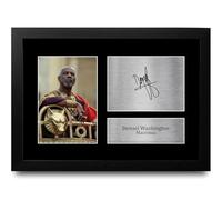 HWC Trading Denzel Washington Gladiator 2 Los Regalos Imprimieron La Imagen Firmada Del Autógrafo Para Los Fans De La Memorabilia De La Película - A4 Enmarcado