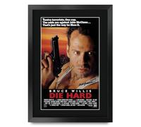 HWC Trading Die Hard Los Regalos Imprimieron El Cartel Firmaron La Imagen Del Autógrafo Para Los Fans De La Memorabilia De La Película - A3 Enmarcado