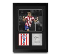 HWC Trading Diego Forlan Atletico Madrid Regalos Impresos Imagen De Autógrafo Firmado Para Los Aficionados Al Fútbol Y Partidarios - A4 Retrato Enmarcado
