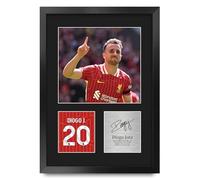 HWC Trading Diogo Jota Liverpool Regalos Impresos Imagen De Autógrafo Firmado Para Los Aficionados Al Fútbol Y Partidarios - A3 Retrato Enmarcado