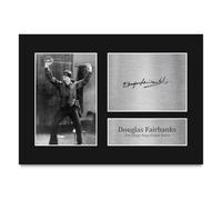 HWC Trading Douglas Fairbanks The Mark of Zorro Don Diego Vega-Señor Zorro Los Regalos Imprimieron La Imagen Firmada Del Autógrafo Para Los Fans De La Memorabilia De La Película - A4 (ID-010157)