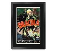 HWC Trading Dracula 1931 Bela Lugosi Los Regalos Imprimieron El Cartel Firmaron La Imagen Del Autógrafo Para Los Fans De La Memorabilia De La Película - A3 Enmarcado (ID-009934)