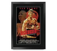 HWC Trading El A3 Regalos Vie Kickboxer Con Jean-Claude Van Damme Carteles Impresos Autógrafos De Imágenes Para Los Amantes Del Cine Remembered Signed - Enmarcada A3