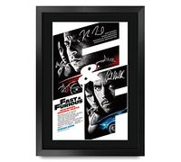 HWC Trading Fast & Furious 4 Vin Diesel Póster con impresión de autógrafo 40 x 30 cm Regalos Imagen para fans con recuerdos de películas - enmarcado 40 x 30 cm