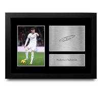 HWC Trading Federico Valverde Real Madrid Regalos Impresos Imagen De Autógrafo Firmado Para Los Aficionados Al Fútbol Y Partidarios - A4 Enmarcado