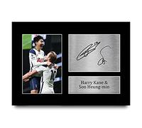 HWC Trading Foto A4 con autógrafo firmado de Harry Kane & Son Heung-min Tottenham Hotspurs Spurs, regalo para aficionados y aficionados al fútbol americano