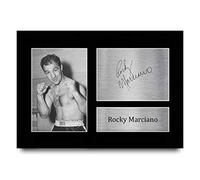 HWC Trading Foto A4 de Rocky Marciano con autógrafo impreso para fanáticos del boxeo, tamaño A4