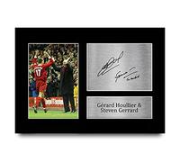 HWC Trading Foto de autógrafo de Gerard Houllier & Steven Gerrard Liverpool para aficionados y seguidores del fútbol A4