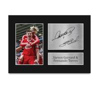 HWC Trading Foto de Steven Gerrard & Fernando Torres Gifts impresa con autógrafo firmado para fans y seguidores, tamaño A4
