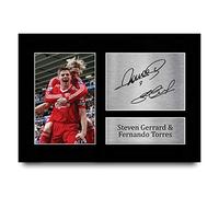 HWC Trading Foto de Steven Gerrard & Fernando Torres Liverpool Gifts impresa con autógrafo firmado para fans y seguidores, tamaño A4