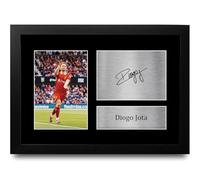 HWC Trading Foto firmada de FR A4 de Diogo Jota Liverpool Gifts para fans y seguidores - A4 enmarcado
