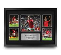 HWC Trading Fotografía A3 de Marcus Rashford firmada con un gran marco de regalo, tamaño A3