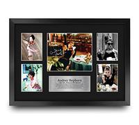 HWC Trading FR A3 Audrey Hepburn Los Regalos Imprimieron La Imagen Firmada Del Autógrafo Para Los Fans De La Memorabilia De La Película - A3 Enmarcado