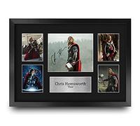 HWC Trading FR A3 Chris Hemsworth Thor presenta una imagen de autógrafo firmada para los fans de la película Memorabilia - A3 enmarcado