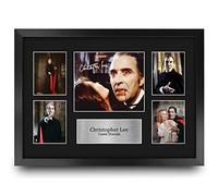 HWC Trading FR A3 Christopher Lee Dracula Count Dracula Los Regalos Imprimieron La Imagen Firmada Del Autógrafo Para Los Fans De La Memorabilia De La Película - A3 Enmarcado