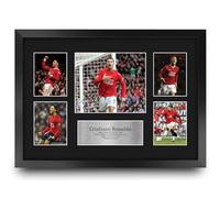 HWC Trading FR A3 Cristiano Ronaldo Exhibición Firmada De La Fotografía Del Autógrafo De Los Recuerdos Impresos Para Los Aficionados Y Los Partidarios Del Fútbol - A3 Enmarcado