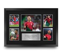 HWC Trading FR A3 Cristiano Ronaldo Portugal Exhibición Firmada De La Fotografía Del Autógrafo De Los Recuerdos Impresos Para Los Aficionados Y Los Partidarios Del Fútbol - A3 Enmarcado