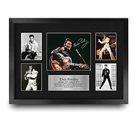 HWC Trading FR A3 Elvis Presley Musician The King Los Regalos Imprimieron La Imagen Firmada Del Autógrafo Para Los Fans De Los Recuerdos De La Música - A3 Framed
