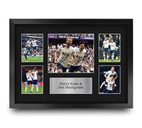 HWC Trading FR A3 Harry Kane & Son Heung-min Tottenham Hotspurs Spurs Exhibición Firmada De La Fotografía Del Autógrafo De Los Recuerdos Impresos Para Los Aficionados Y Los Partidarios Del Fútbol